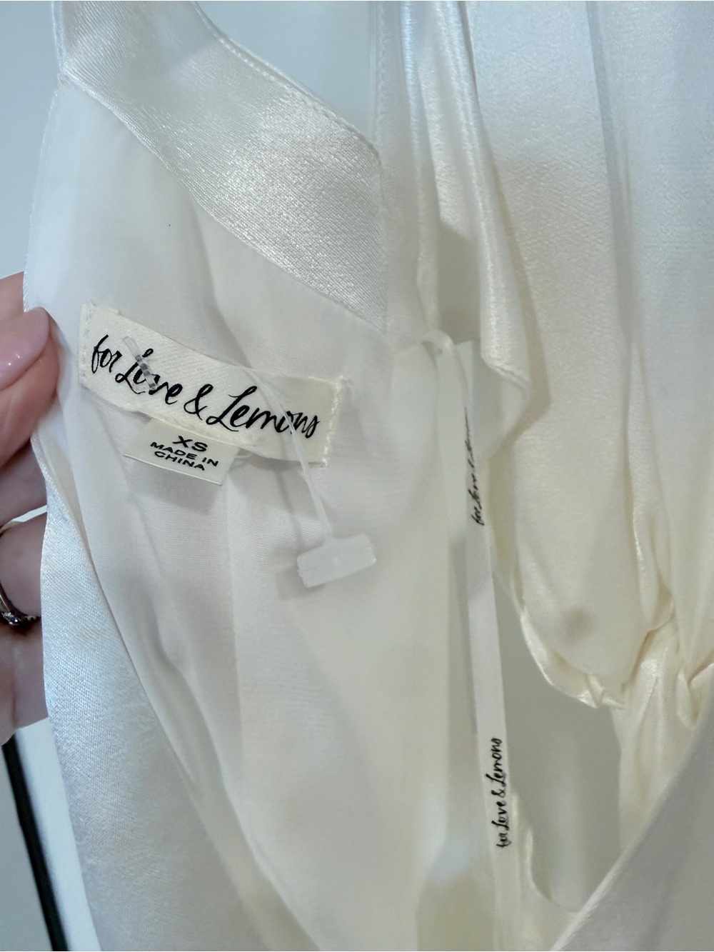 For Love And Lemons Cream Satin Twist-Detail Mini Dress - Picture 5 of 6